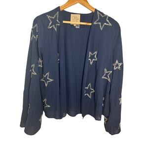 Chaser Flowy Beaded Star Cardigan Med
